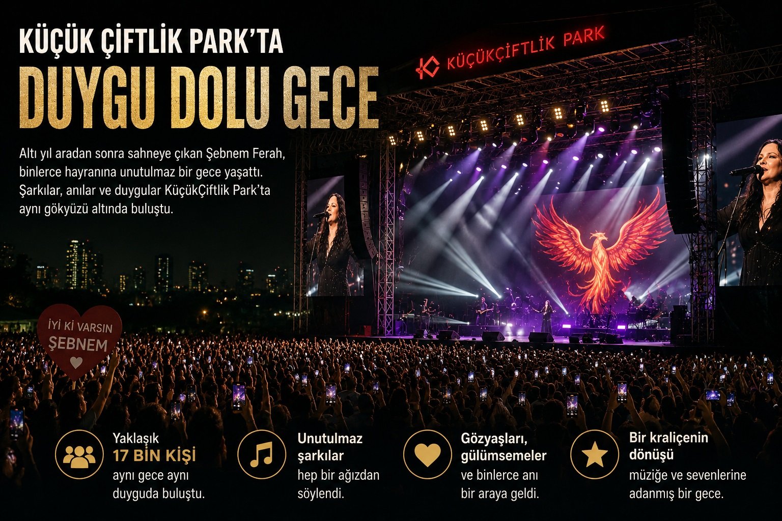 Şebnem Ferah’ın Dönüşü: Altı Yıl Sonra Yeniden Aynı Gökyüzü Altında 4 Kucuk Ciftlik Parkta Duygu Dolu Gece Sebnem Ferah