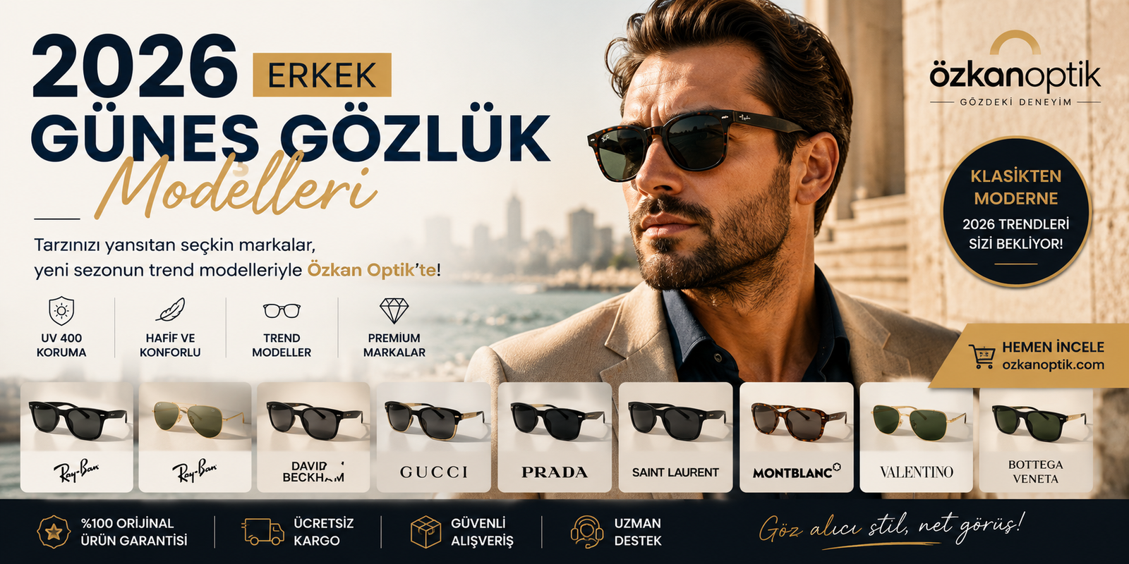 2026 Erkek Güneş Gözlük Modelleri Özkan Optik